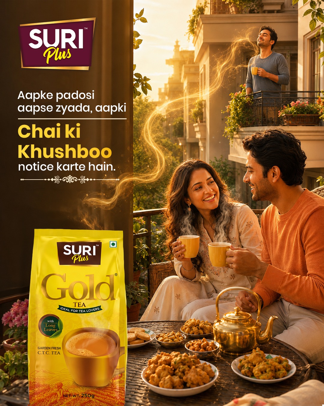 SURI PLUS Gold Tea – Premium Long Loose Leaf Tea with Rich Aroma & Refreshing Taste for Perfect Chai | 250g - Image 2