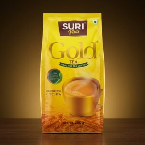 SURI PLUS Gold Tea – Premium Long Loose Leaf Tea with Rich Aroma & Refreshing Taste for Perfect Chai | 250g