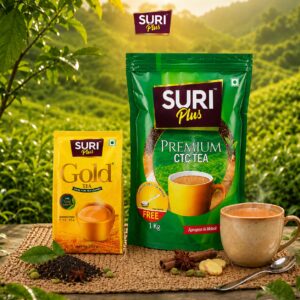 SURI PLUS Gold + Premium CTC Tea Value Pack with Rich Aroma & Strong Taste