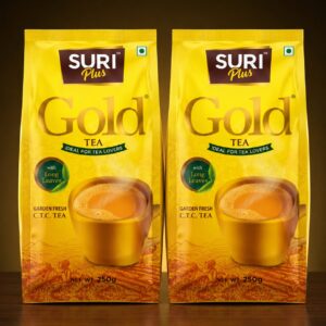 SURI PLUS Gold Tea – Premium Long Loose Leaf Tea with Rich Aroma & Refreshing Taste for Perfect Chai | 250g